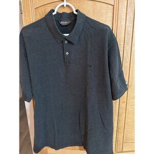 Eddie Bauer Mens Polo Shirt Size XL Gray Cotton Blend 26Wx27L